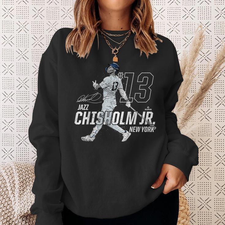 Dynamic Pose Jazz Chisholm Jr New York Baseball Mlbpa スウェットシャツ 彼女への贈り物