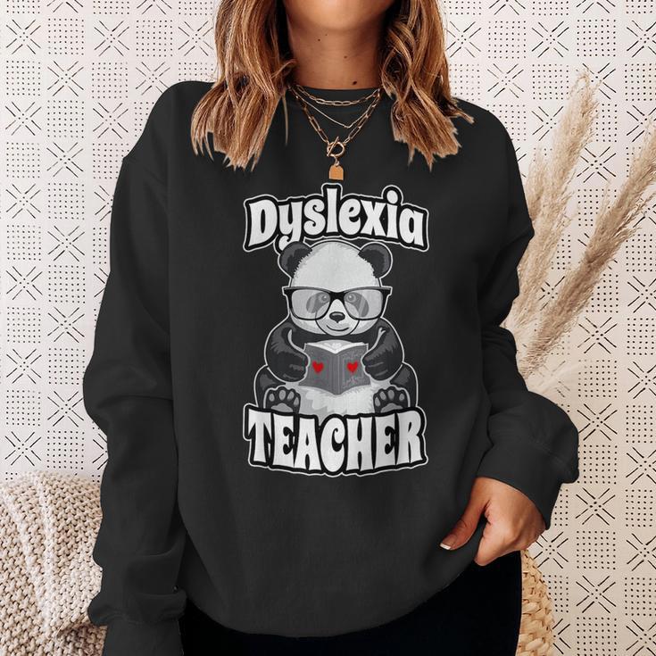 Dyslexia Teacher Therapist Dyslexic Therapy Panda Book Heart Sweatshirt Gifts for Her Dyslexia Teacher Therapist Dyslexic Therapy Panda Book Heart Sweatshirt Gifts for Her