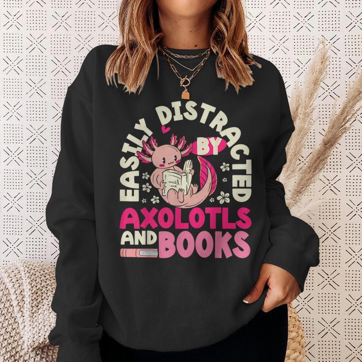 Easily Distracted By Axolotls And Books Cute Animal Lover Sweatshirt Gifts for Her Easily Distracted By Axolotls And Books Cute Animal Lover Sweatshirt Gifts for Her