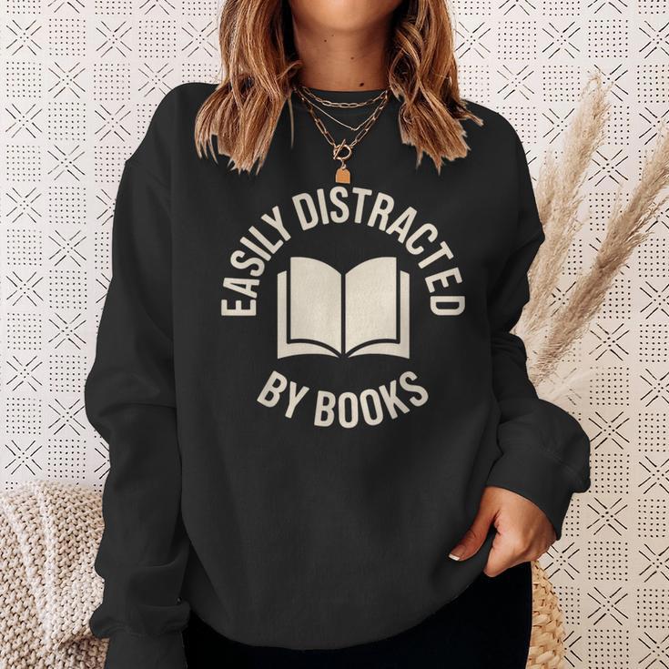 Easily Distracted By Books Reading Sweatshirt Gifts for Her