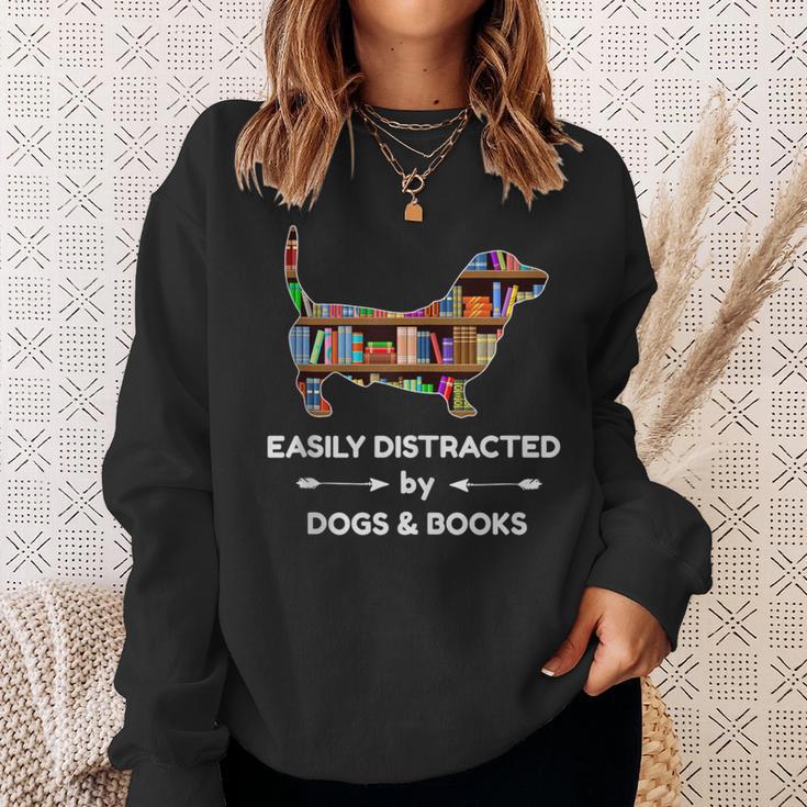 Easily Distracted By Dogs & Books Sweatshirt Gifts for Her Easily Distracted By Dogs & Books Sweatshirt Gifts for Her
