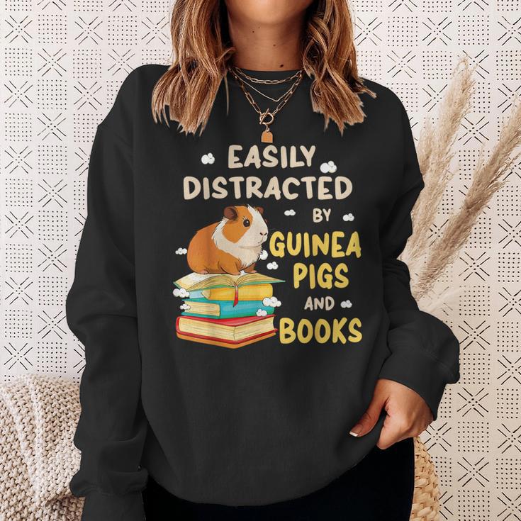 Easily Distracted By GUINEA PIGS And Books Sweatshirt Gifts for Her