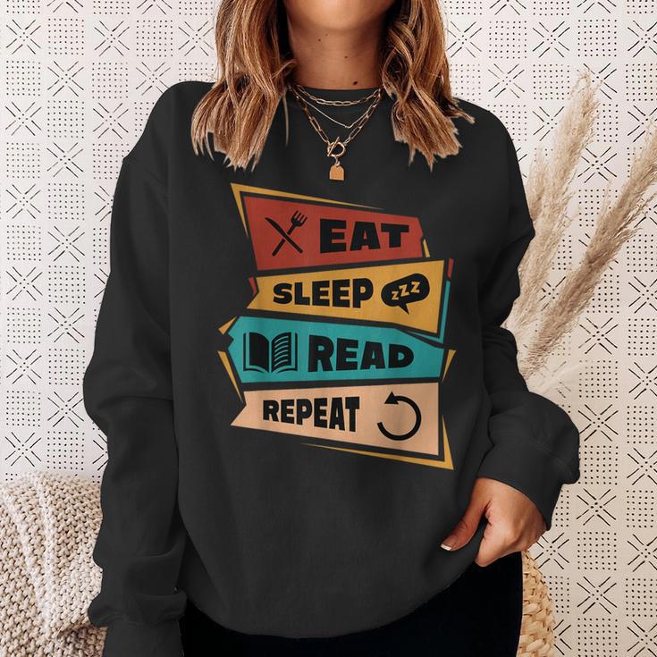Eat Sleep Read Repeat Reading Books Reader Bookworm Sweatshirt Gifts for Her Eat Sleep Read Repeat Reading Books Reader Bookworm Sweatshirt Gifts for Her