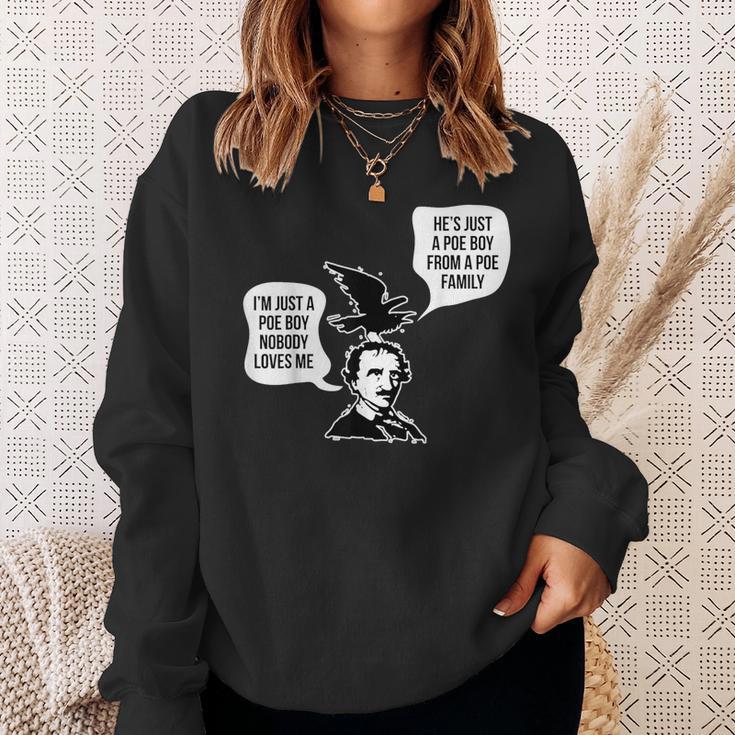 Edgar Allen Poe Raven Book Nerd Poet Literature Sweatshirt Gifts for Her