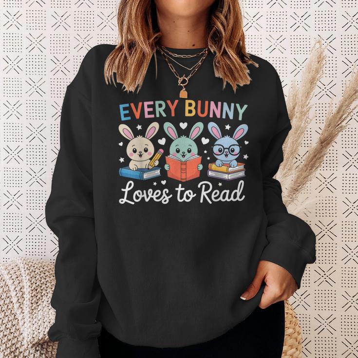 Every Bunny Loves To Read Cute Easter Book Lover Women Girls Sweatshirt Gifts for Her
