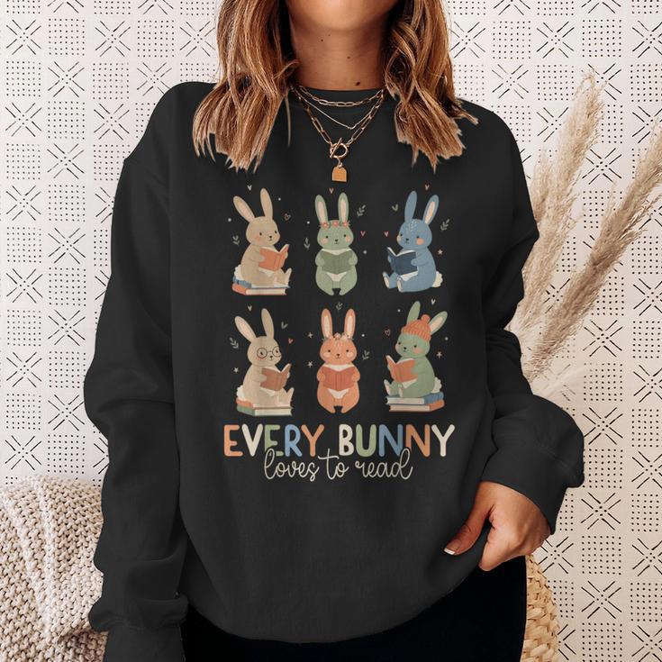 Every Bunny Loves To Read Easter Cute Reading Books Lover Sweatshirt Gifts for Her