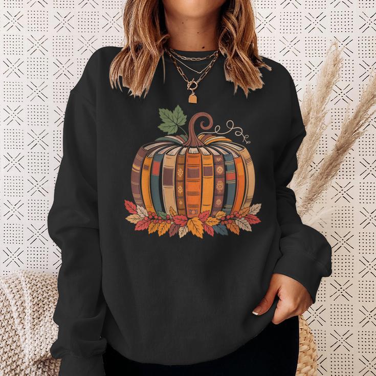 Fall Book Pumpkin Retro Reading Teacher Autumn Books Lover Sweatshirt Gifts for Her Fall Book Pumpkin Retro Reading Teacher Autumn Books Lover Sweatshirt Gifts for Her