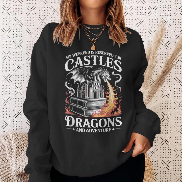 Fantasy Books Lover Bookish Fun Tee Book Club Dragon Reader Sweatshirt Gifts for Her