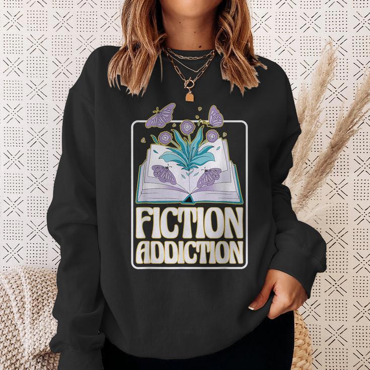 Fiction Addiction Book Reader And Booklover Sweatshirt Gifts for Her Fiction Addiction Book Reader And Booklover Sweatshirt Gifts for Her