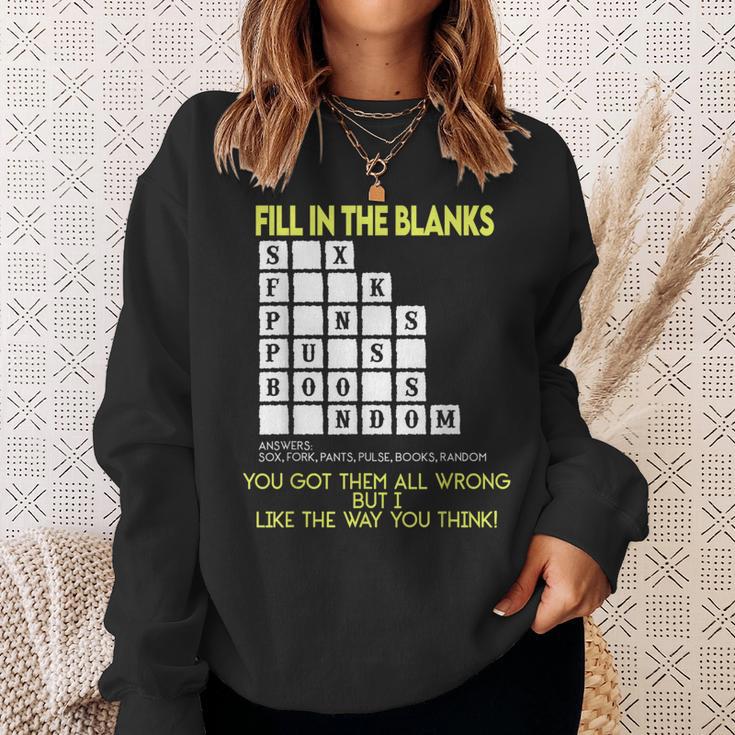 Fill In The Blanks Answers Sox Fork Pants Pulse Books Random Sweatshirt Gifts for Her