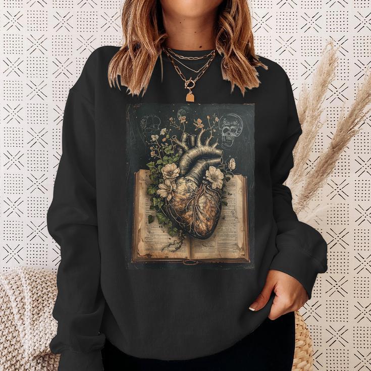 Floral Anatomical Heart Dark Academia Vintage Gothic Book Sweatshirt Gifts for Her Floral Anatomical Heart Dark Academia Vintage Gothic Book Sweatshirt Gifts for Her