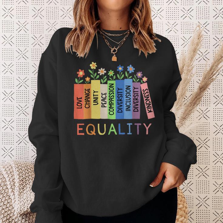 Floral Book Equality Human Rights Social Justice Peace Love Sweatshirt Gifts for Her Floral Book Equality Human Rights Social Justice Peace Love Sweatshirt Gifts for Her