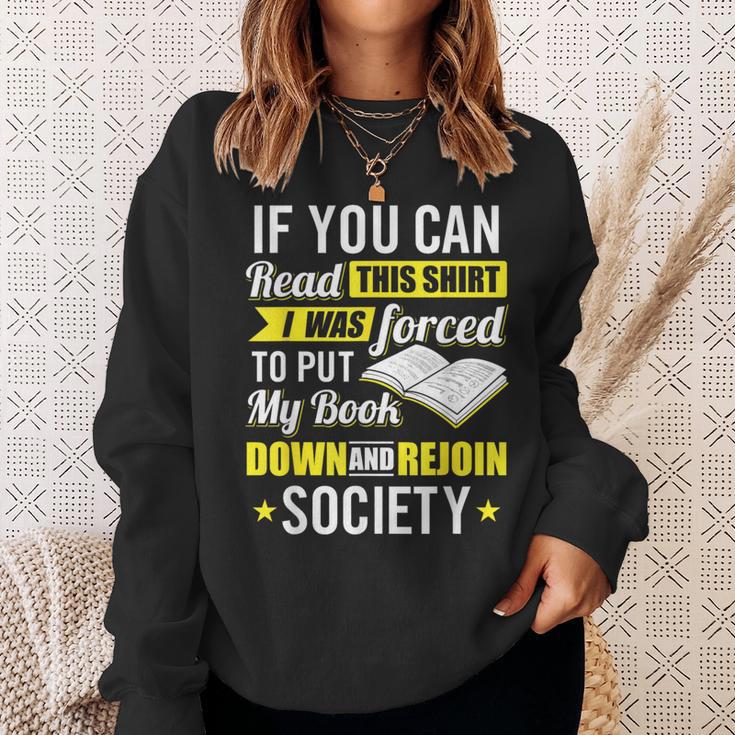 I Was Forced To Put My Book Down Book Lover Reading Small Sweatshirt Gifts for Her