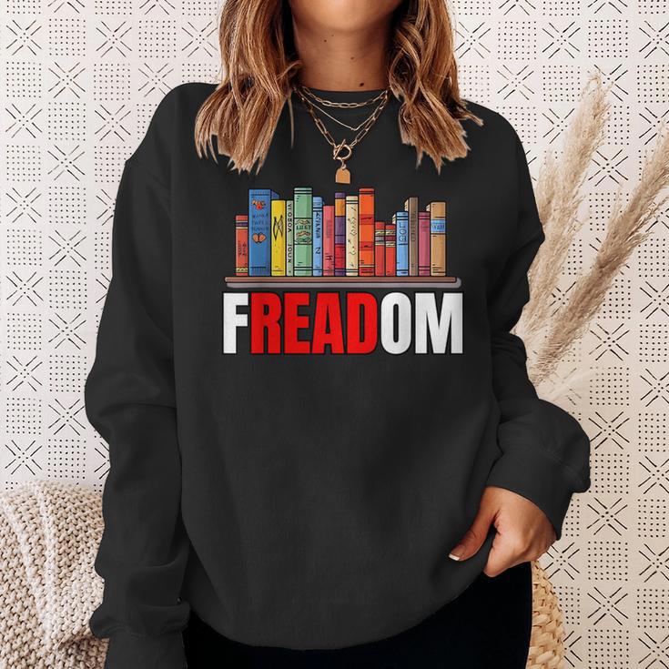 Frea-Dom Anti Ban Books I Read Banned Books Freedom Book Sweatshirt Gifts for Her