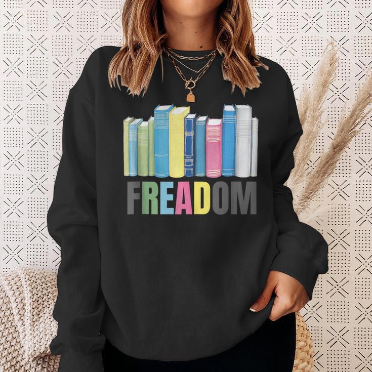 Freadom Books Reader Librarian Reading Sweatshirt Gifts for Her Freadom Books Reader Librarian Reading Sweatshirt Gifts for Her