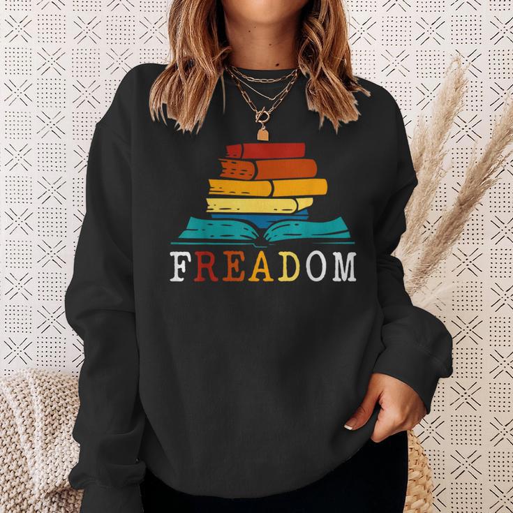 Freadom Read Banned Books Reader Bookworm Sweatshirt Gifts for Her
