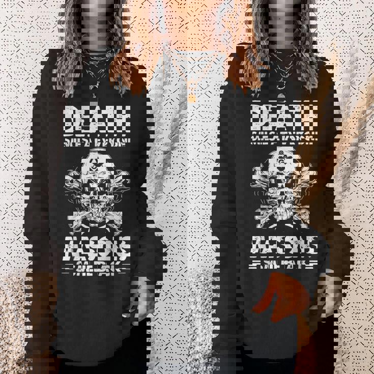 Freemasonkull Quote Deathmiles Mason ユーモア フリーメイソン スウェットシャツ 彼女への贈り物