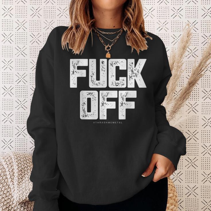 メンズ Fuck Off Thrash メタル スウェットシャツ 彼女への贈り物