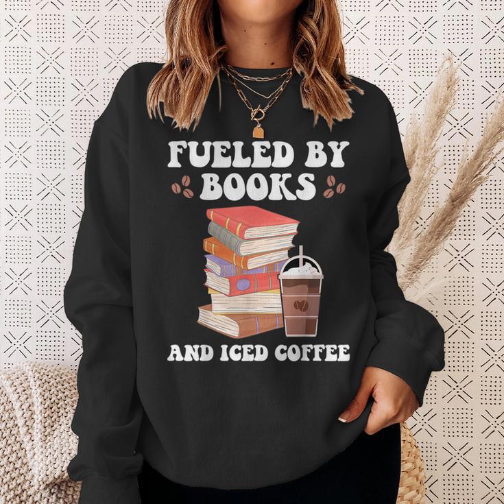 Fueled By Books And Iced Coffee Coffee Read Book Lover Sweatshirt Gifts for Her Fueled By Books And Iced Coffee Coffee Read Book Lover Sweatshirt Gifts for Her