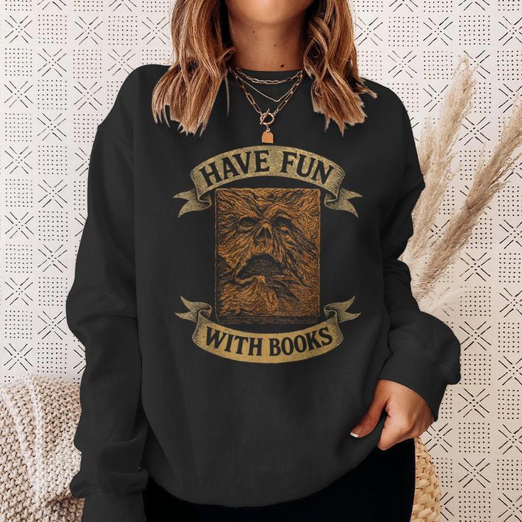 Have Fun With Books Horror Literature Necronomicon Book Sweatshirt Gifts for Her