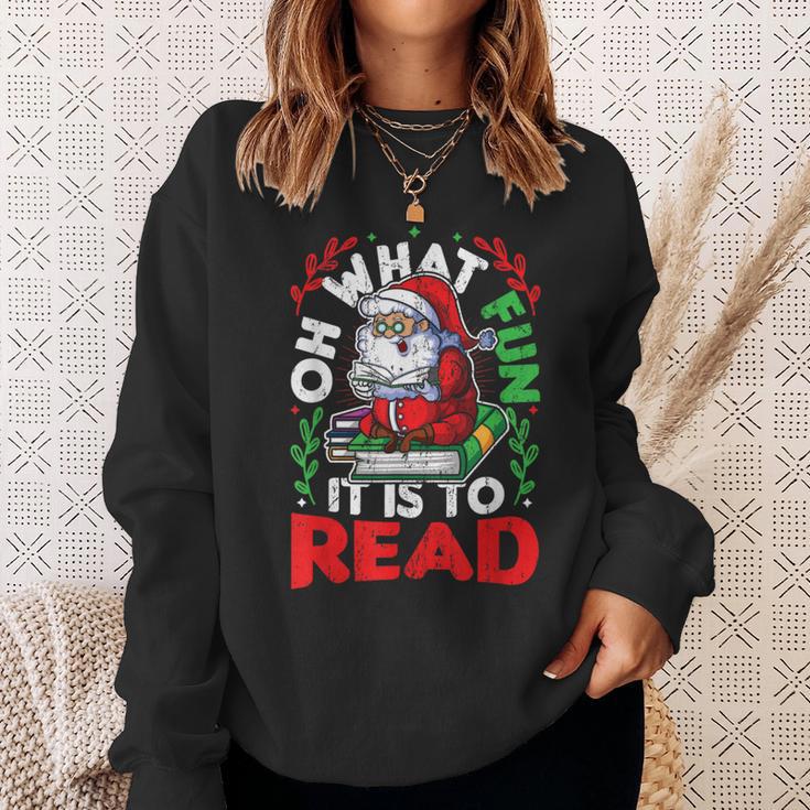 What Fun It Is To Read Books Christmas Santa Reading Books Sweatshirt Gifts for Her What Fun It Is To Read Books Christmas Santa Reading Books Sweatshirt Gifts for Her