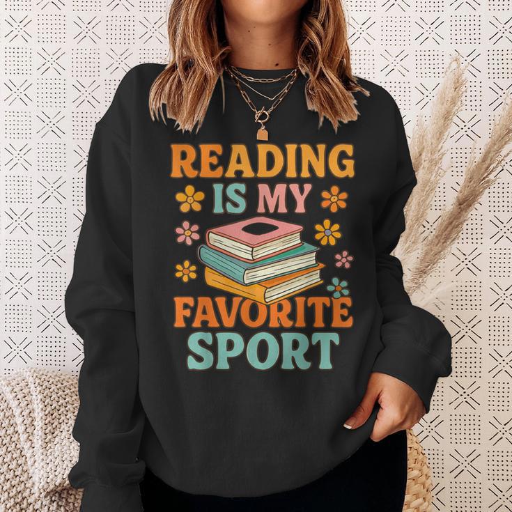 Fun Reading Is My Favorite Sport Book Lover Sweatshirt Gifts for Her