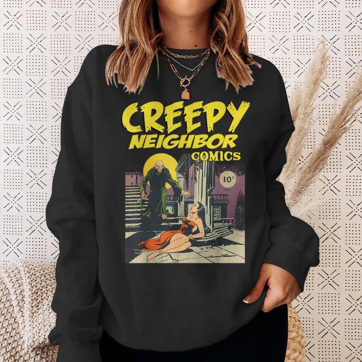 FUNNY Creepy Neighbor Comics Parody Horror Comic Book Sweatshirt Gifts for Her