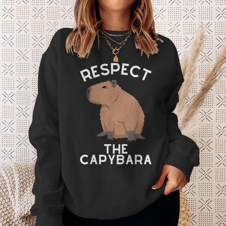 Respect The Capybara げっ歯類好き カピバラ アニマルジョーク スウェットシャツ 彼女への贈り物