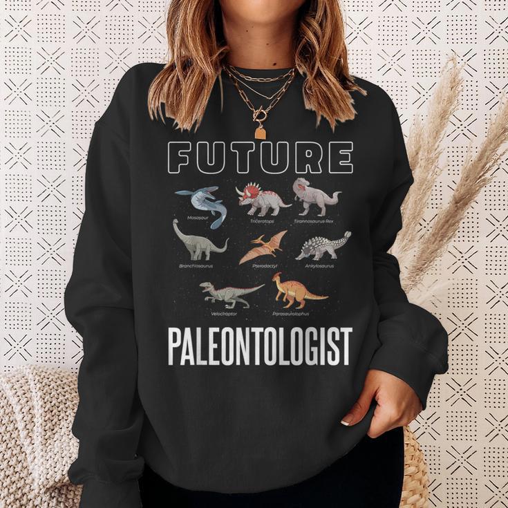 Future Paleontologist モササウルス・トリケラトプス ティラノサウルス スウェットシャツ 彼女への贈り物