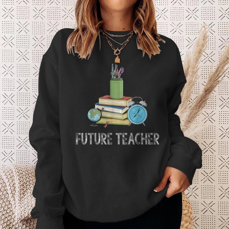 Future Teacher School Teaching Educator Colorful Books Men Women Sweatshirt Gifts for Her