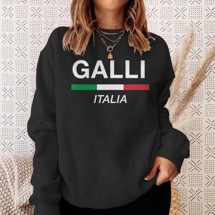 Galli イタリア製 ファミリーネーム イタリア 国旗 長袖tシャツ スウェットシャツ 彼女への贈り物