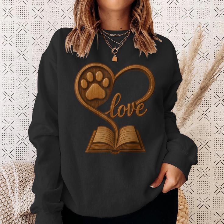 Girl Who Loves Dogs & Books Heart Dog Lover Reader Reeding Sweatshirt Gifts for Her Girl Who Loves Dogs & Books Heart Dog Lover Reader Reeding Sweatshirt Gifts for Her
