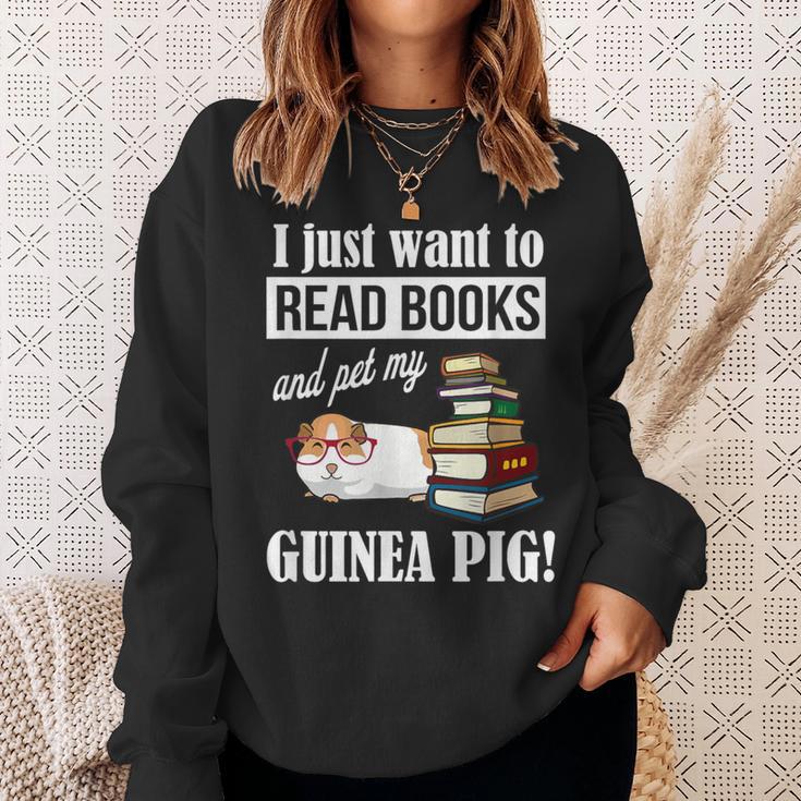 Girls & Boys Read Books And Pet My Guinea Pig Lover Sweatshirt Gifts for Her