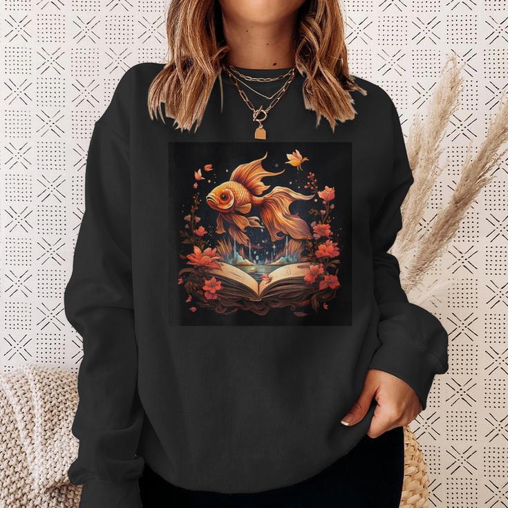 Goldfish Reading A Book Sweatshirt Gifts for Her