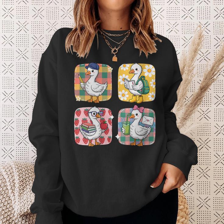 Goose Teacher Back To School Goose Books Student Cute Sweatshirt Gifts for Her Goose Teacher Back To School Goose Books Student Cute Sweatshirt Gifts for Her