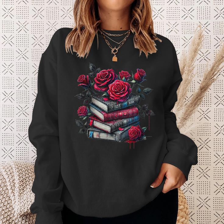 Gothic Books Roses Dark Academia Vintage Library Romance Sweatshirt Gifts for Her Gothic Books Roses Dark Academia Vintage Library Romance Sweatshirt Gifts for Her