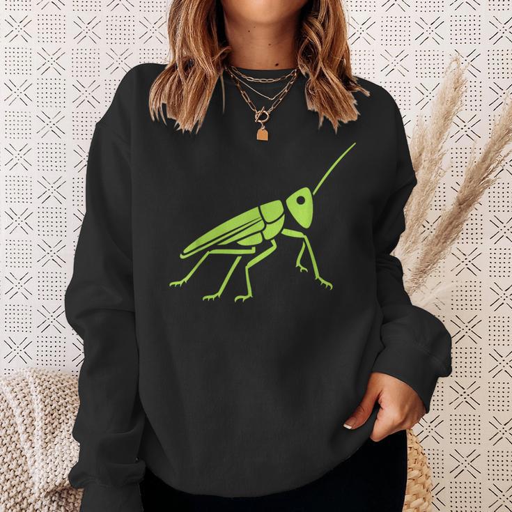 Grasshopper ミニマリストのバッタかわいい昆虫小さなバッタ スウェットシャツ 彼女への贈り物