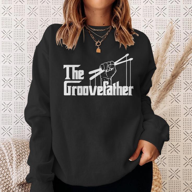 The Groovefatherintage Drumsドラミングバンドドラマー スウェットシャツ 彼女への贈り物