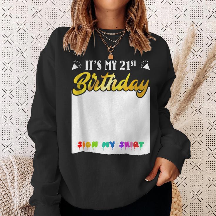 Guestbook My 21st Birthday Sign My Shirt Birthday Party Sweatshirt Gifts for Her