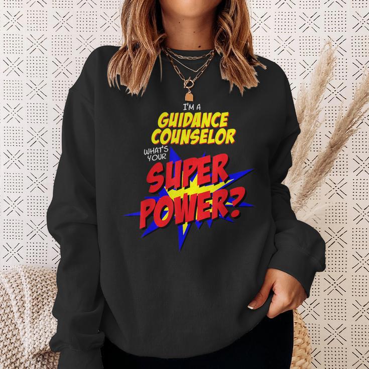 Guidance Counselor Teacher Superhero Superpower Comic Book Sweatshirt Gifts for Her