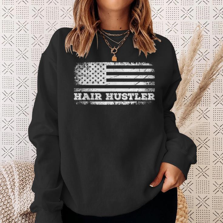 Hair Hustler アメリカ国旗 ヘアスタイリスト バーバー Usa メンズ レディース スウェットシャツ 彼女への贈り物