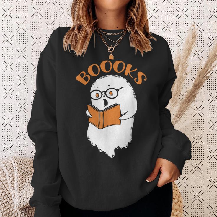 Halloween Boooks Ghost For Book Lover Sweatshirt Gifts for Her