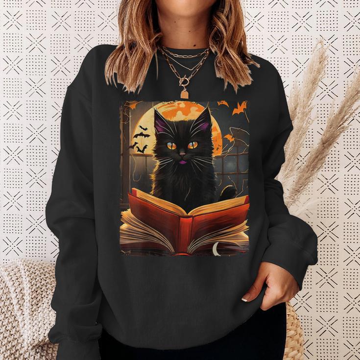 Halloween Cat Reading Books Spooky Cat Reader Teachers For Men Women Kids Sweatshirt Gifts for Her Halloween Cat Reading Books Spooky Cat Reader Teachers For Men Women Kids Sweatshirt Gifts for Her