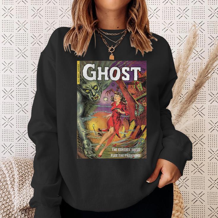 Halloween Horror Vintage Ghost Comic Book Retro Cartoon Sweatshirt Gifts for Her