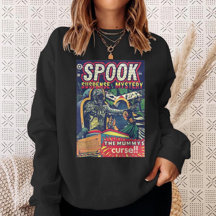 Halloween Horror Vintage Mummy Comic Book Retro Scary Sweatshirt Gifts for Her