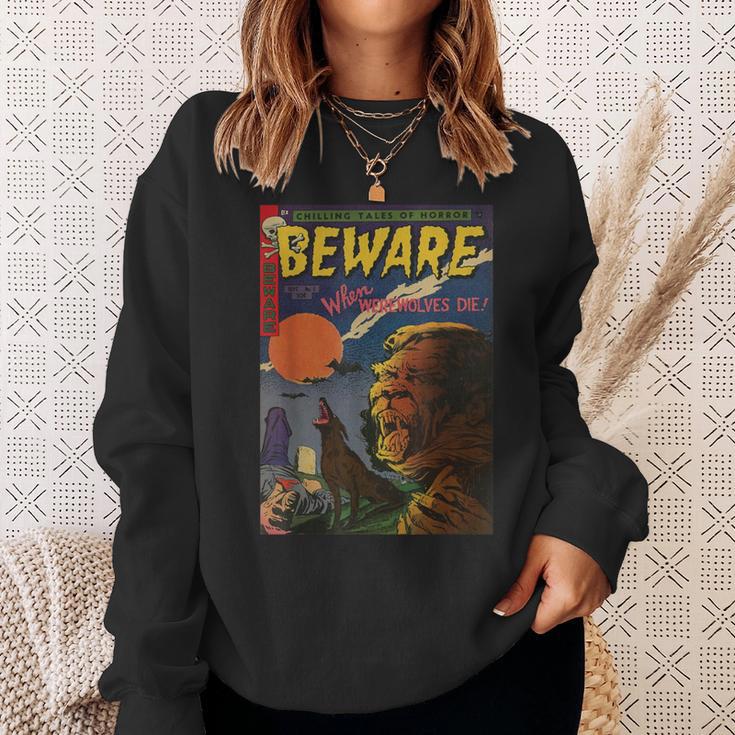Halloween Horror Vintage Werewolf Comic Book Retro Sweatshirt Gifts for Her Halloween Horror Vintage Werewolf Comic Book Retro Sweatshirt Gifts for Her
