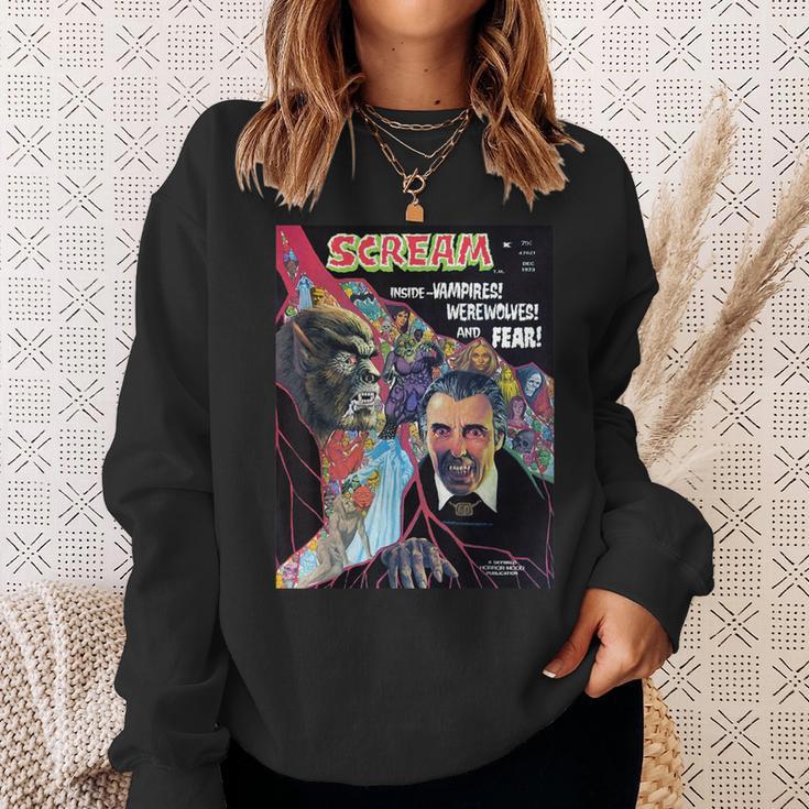 Halloween Horror Vintage Werewolf Vampire Comic Book Retro Sweatshirt Gifts for Her Halloween Horror Vintage Werewolf Vampire Comic Book Retro Sweatshirt Gifts for Her