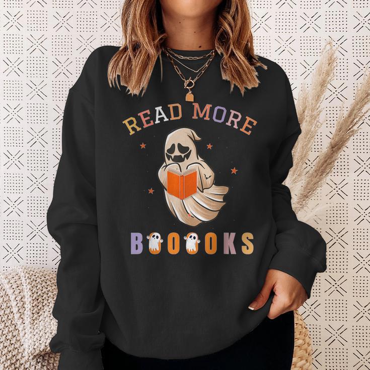 Halloween Read More Books Cute Boo Read a Book Sweatshirt Gifts for Her