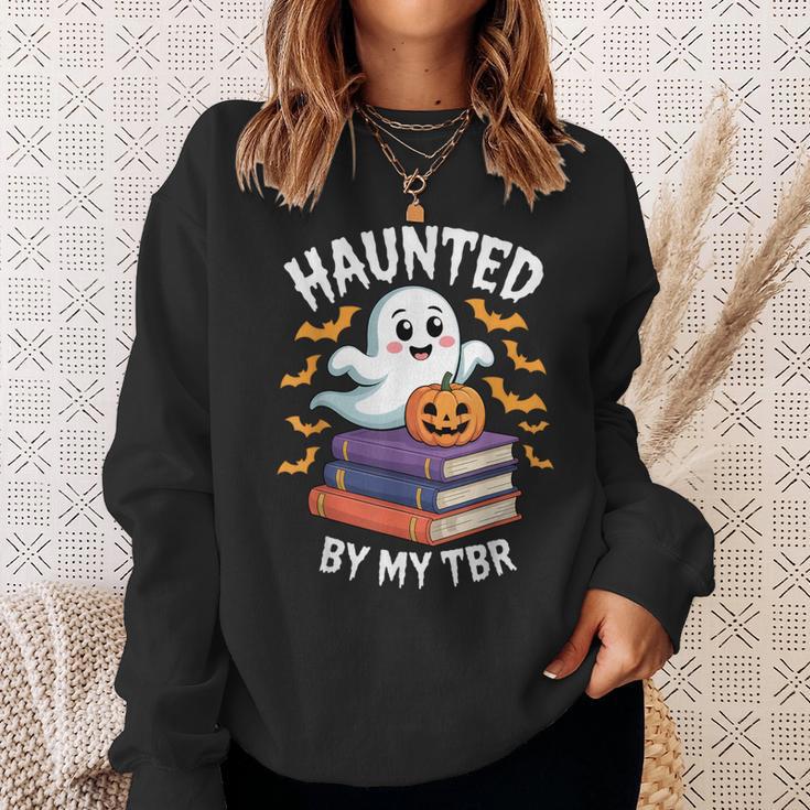 Haunted By My TBR Cute Ghost Reading Books Pumpkin Bookworms Sweatshirt Gifts for Her Haunted By My TBR Cute Ghost Reading Books Pumpkin Bookworms Sweatshirt Gifts for Her