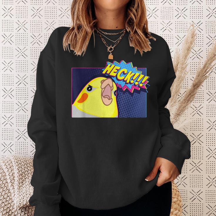 Heck Cockatiel Birb Memes Angry Parrot Lover スウェットシャツ 彼女への贈り物